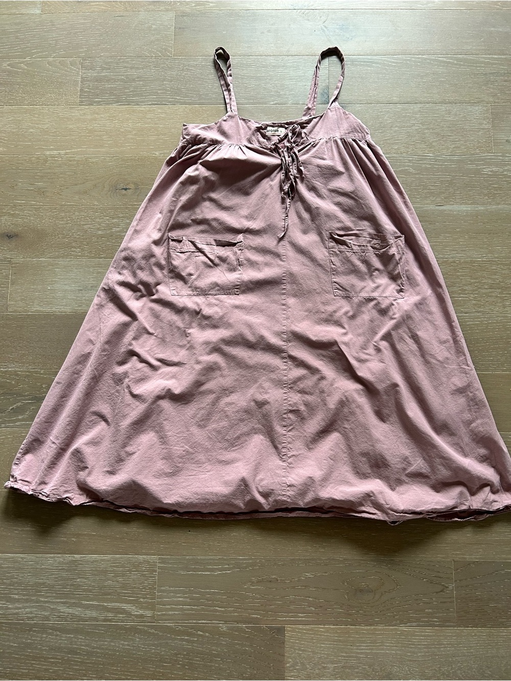 maronie women’s Mauve Spaghetti-Strap Dress with Front Pockets
